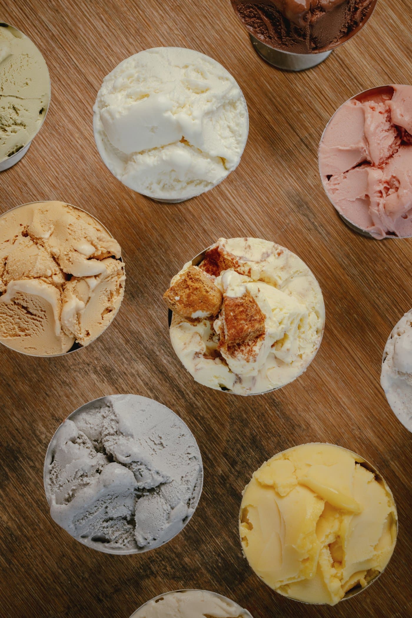 Gelato Artigianale — Eight rotating flavours made fresh each morning. Clean-label, no preservatives.