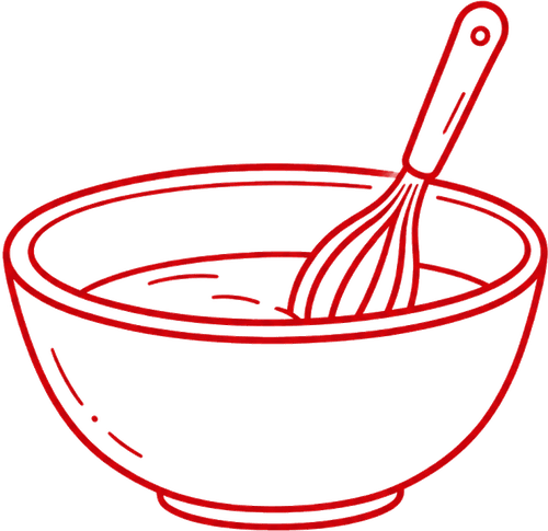 Mixing bowl with whisk