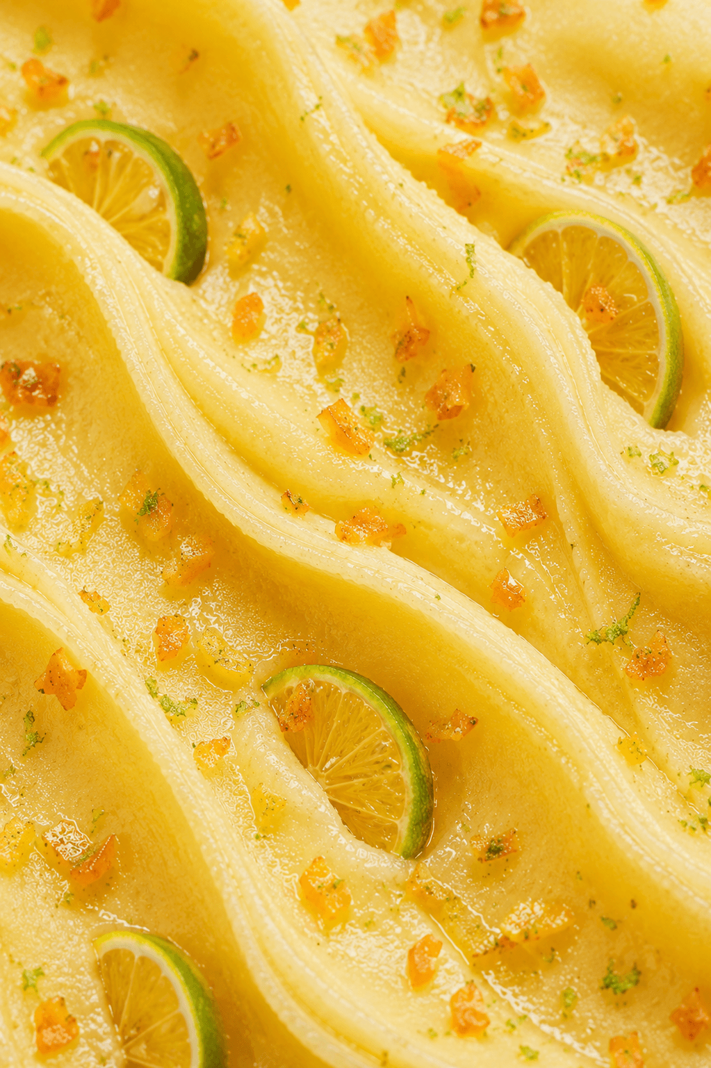 Calamansi sorbet with Yuzu Peel (Vegan) — A sharp citrus sorbet built from yuzu, calamansi, and yuzu peel. Bright at first, aromatic at the finish, and made for Hong Kong weather.