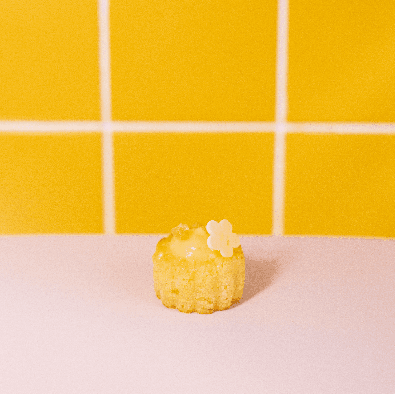 Lemon Yuzu Cake (GF) — A light and moist gluten free cake filled with silky yuzu cream and finished with a delicate yuzu peel. Fresh, fragrant, and bursting with a blend of Italian lemons and Japanese yuzu.